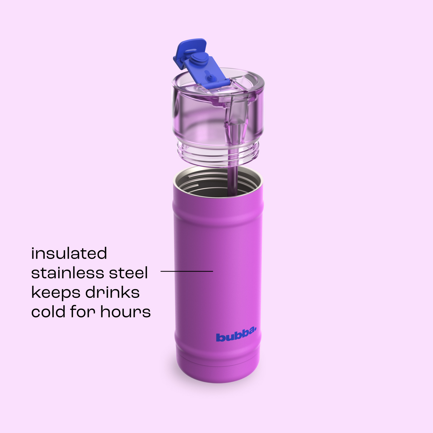 bubba 18 oz DualSip Insulated Stainless Steel Water Bottle - Mood Booster - US 8175